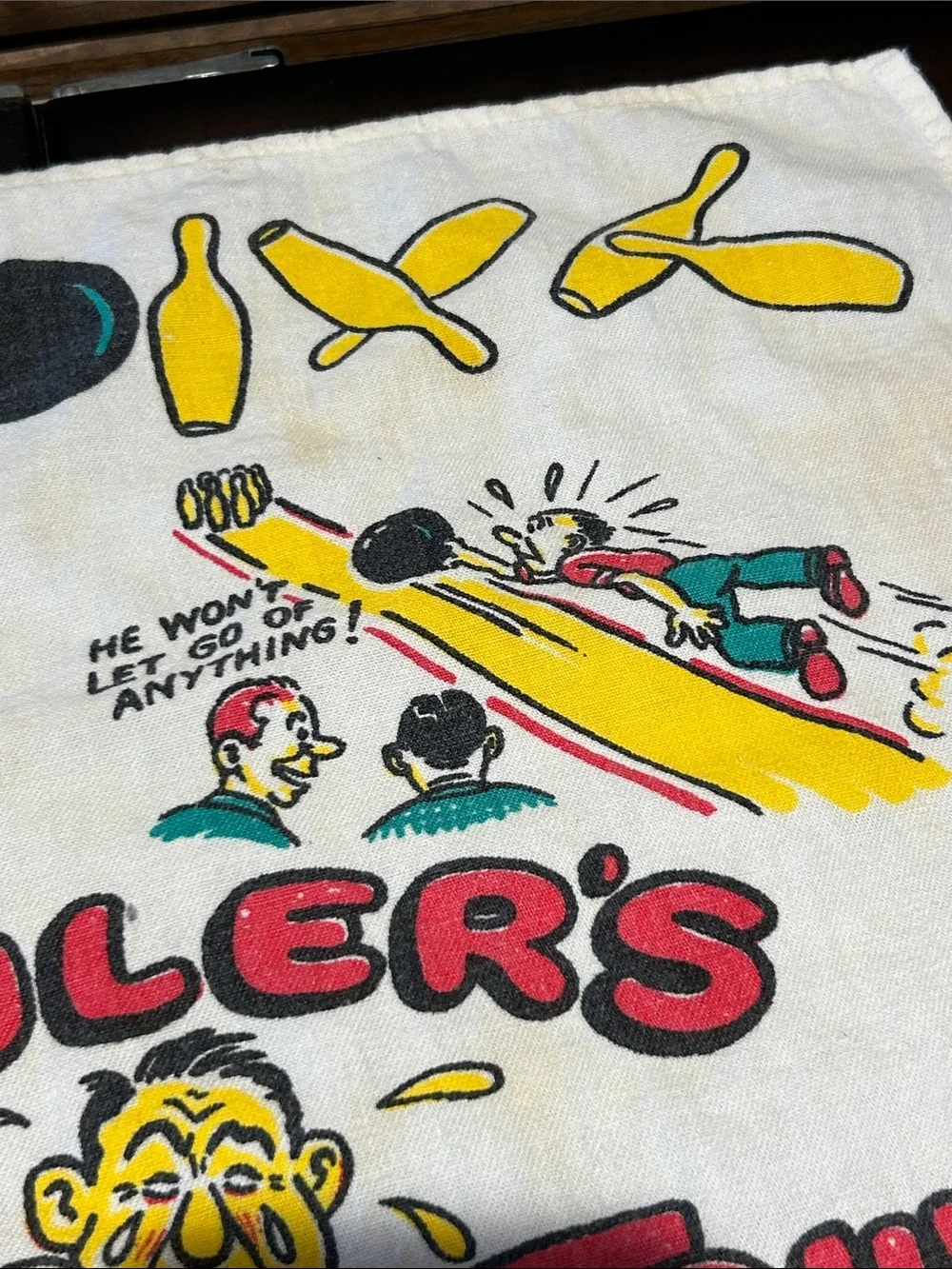50’s Vintage Bowling Cartoon Hand Towel